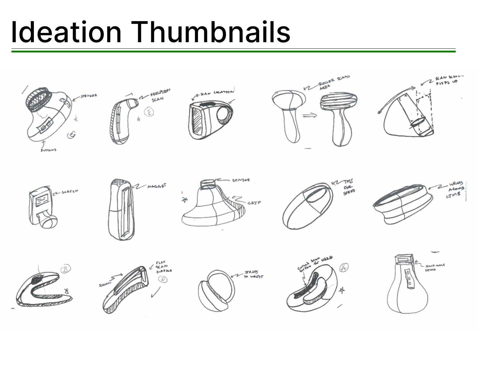 Ideation thumbnails