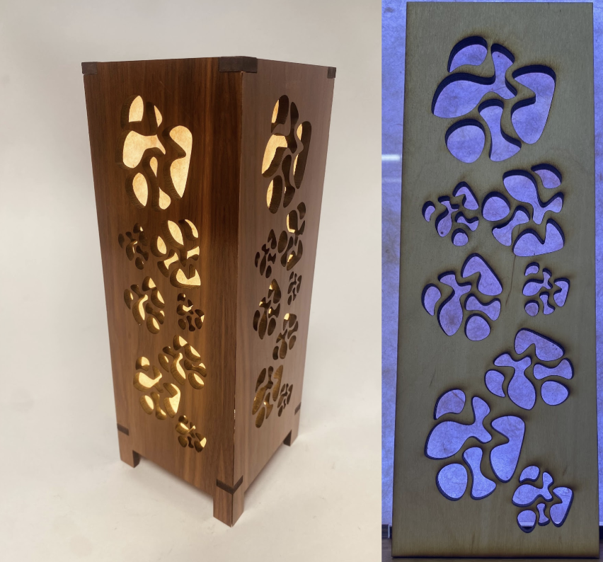 Laser-cut Walnut Lamp